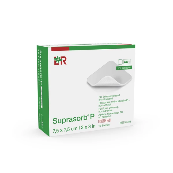 SUPRASORB P habkötszer nem tapadó 7,5 x 7,5 cm  (10 db)