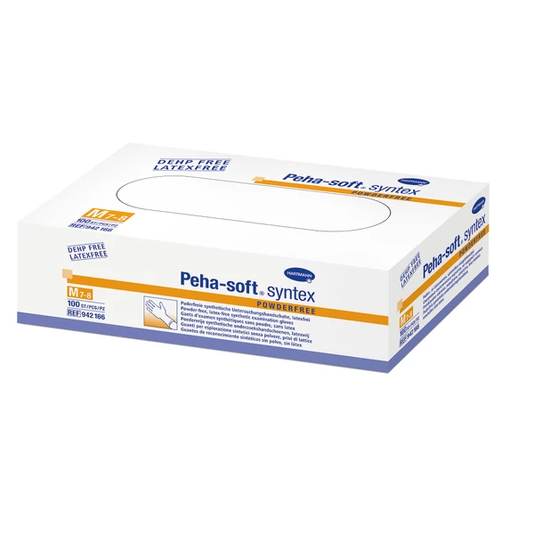 Peha-soft® syntex púdermentes vizsgálókesztyű (M; 100 db)