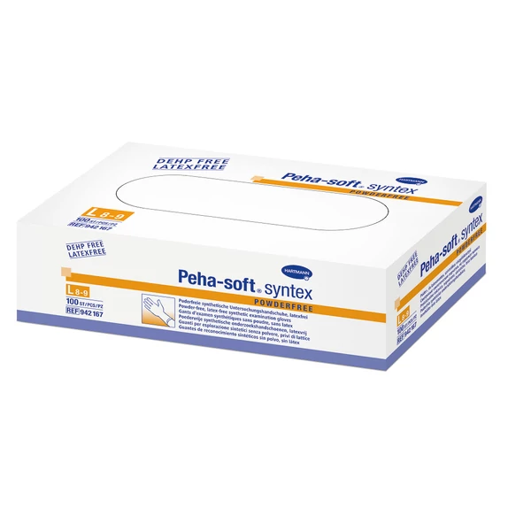 Peha-soft® syntex púdermentes vizsgálókesztyű (L; 100 db)