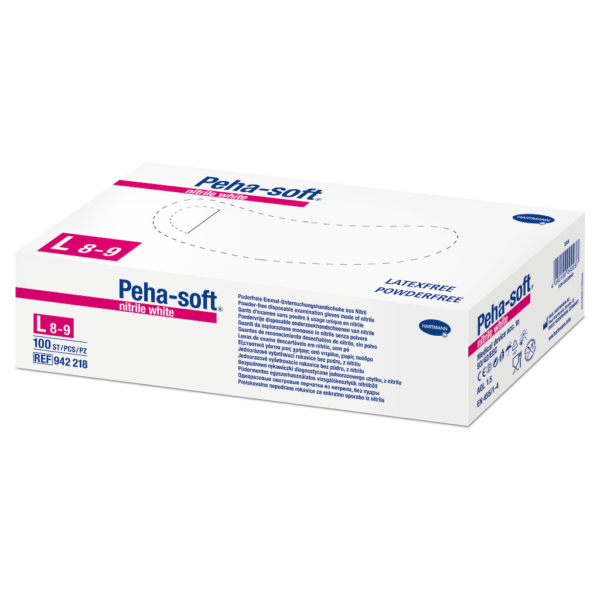 Peha-soft® nitrile white vizsgálókesztyű (L; 100 db)